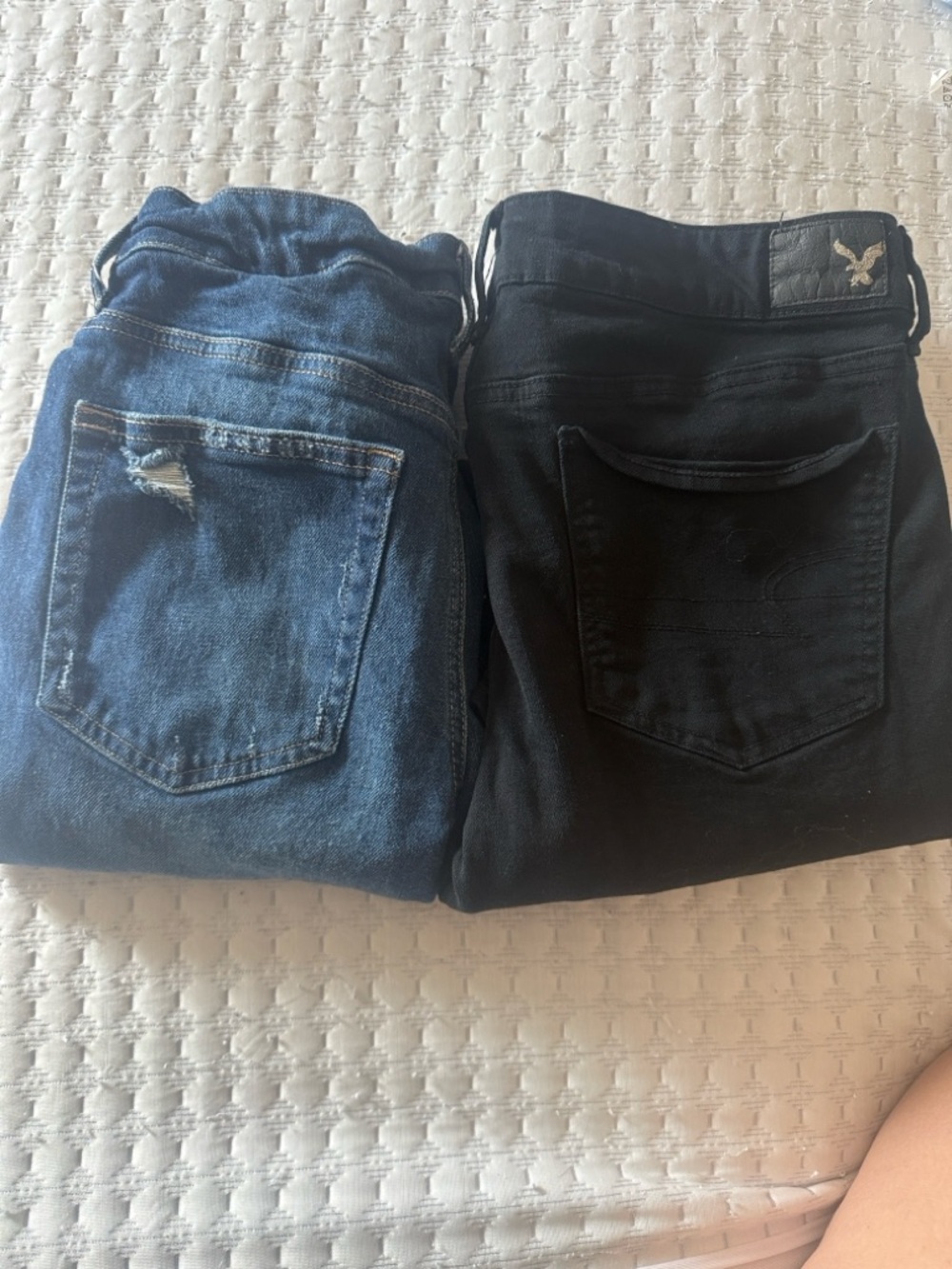Women Jeans - Blue & Black Pair Black is America eagle 12 and edgely size 10 reg